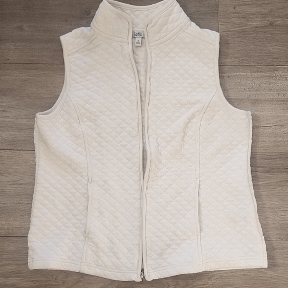 croft & barrow Jackets & Blazers - Croft & Barrow Cream Quilted Vest